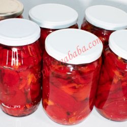 Буркани с печени чушки (само със сол)